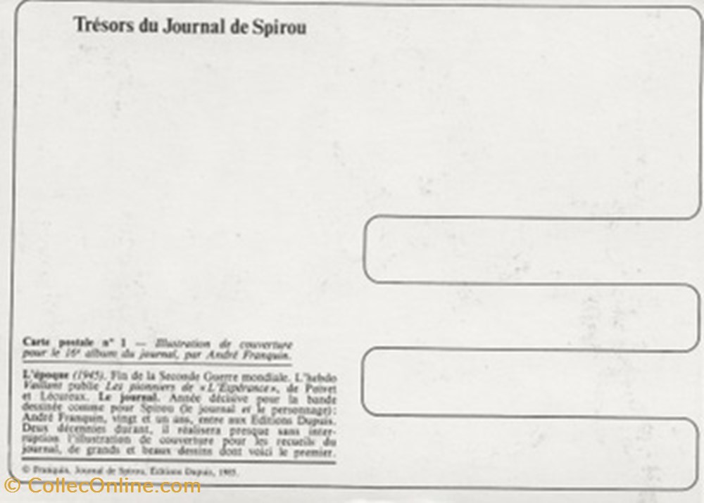 Le Journal de Spirou 01 cartes postales bande dessinee le journal de spirou 01