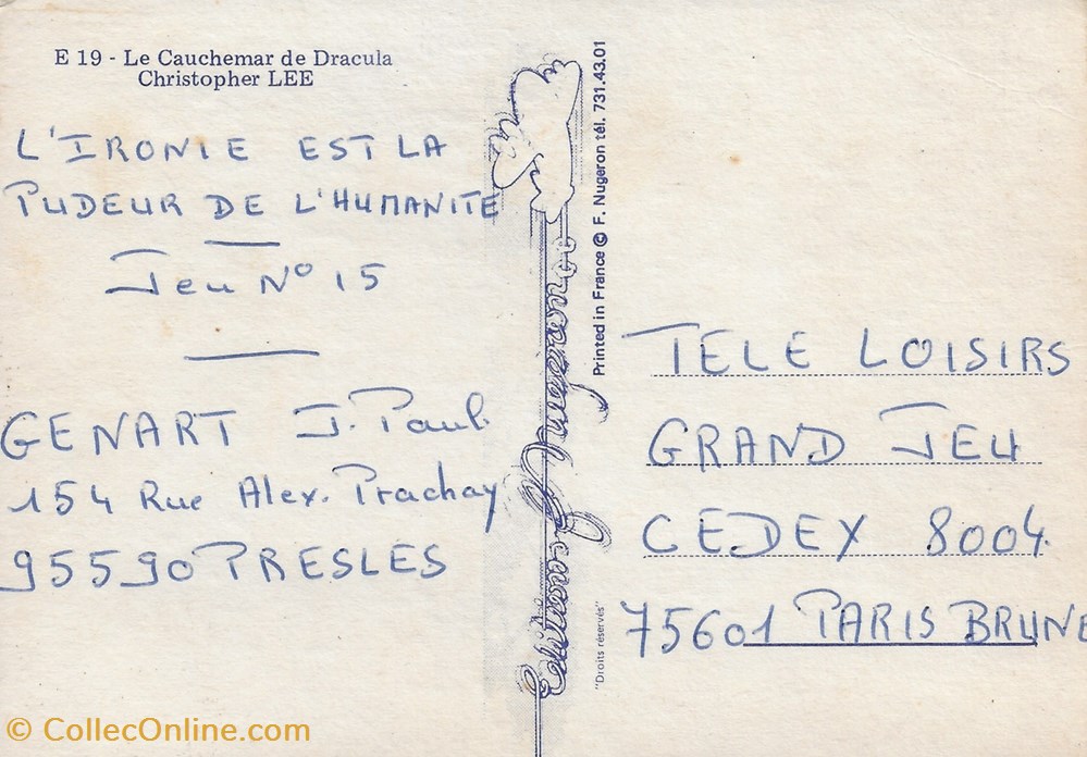 Le cauchemar de Dracula cartes postales autres le cauchemar de dracula