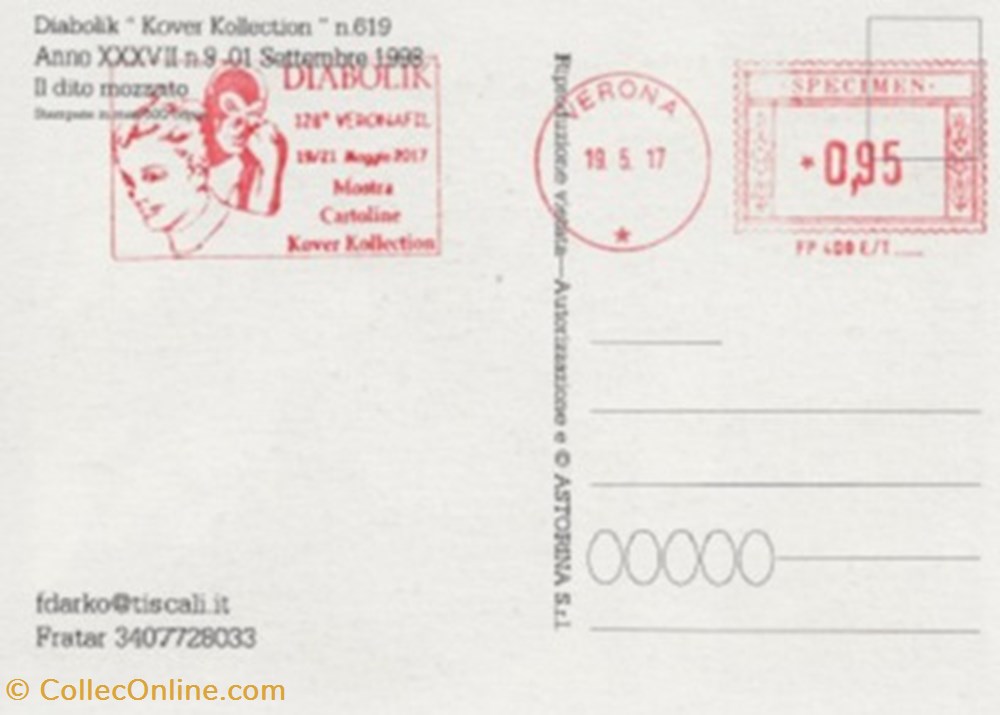 Diabolik anno 37 - 9 cartes postales bande dessinee diabolik anno 37 9