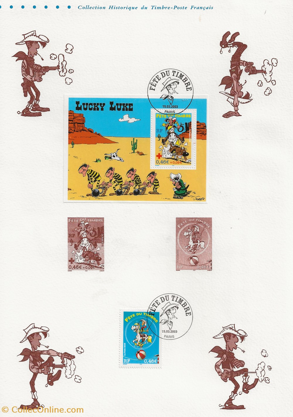 timbres zz collection historique 2003 fete du timbre lucky luke