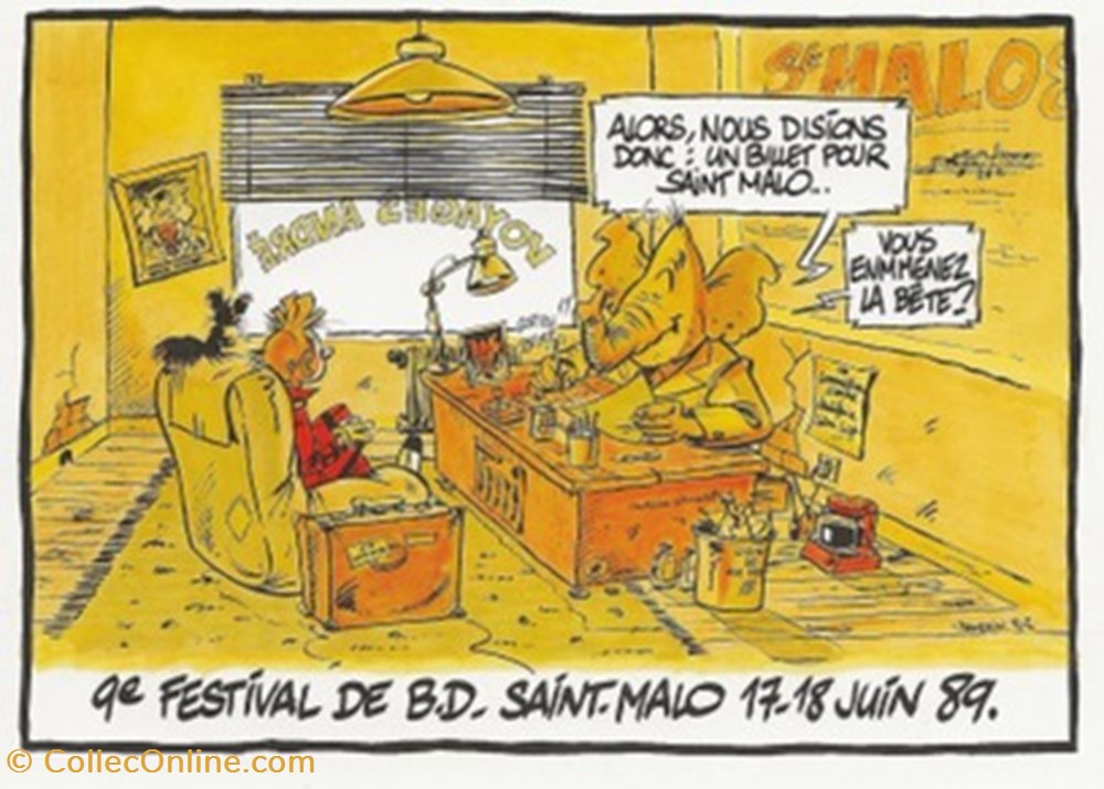 cartes postales bande dessinee saint malo 35 1989
