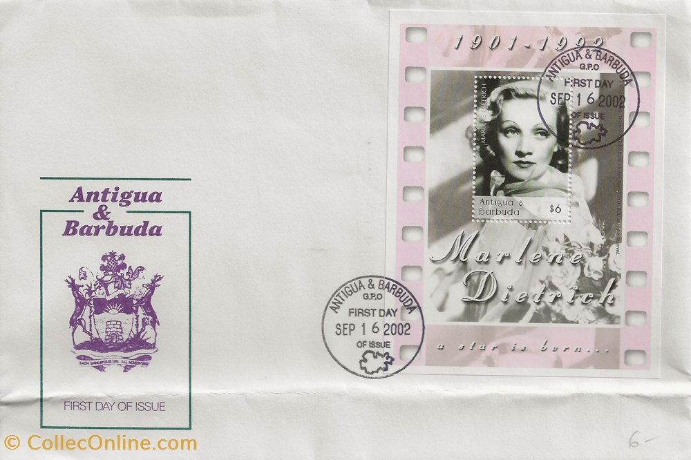 Saint John's (Antigua & Barbuda) 2002 Marlène Dietrich timbres saint john s antigua barbuda 2002 marlene dietrich