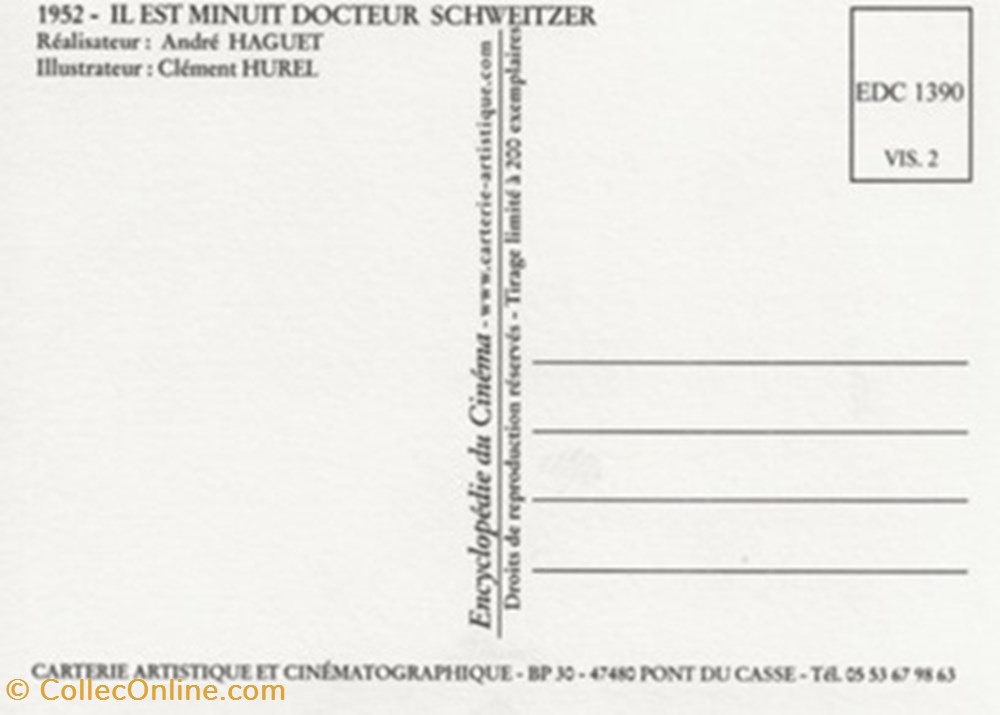 Il est minuit Dr Schweitzer cartes postales autres il est minuit dr schweitzer