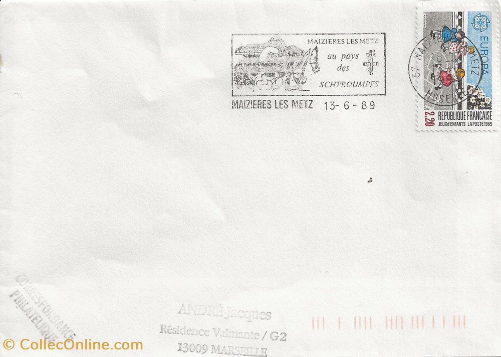 timbres maizieres les metz 57 1989 au pays des schtroumpfs