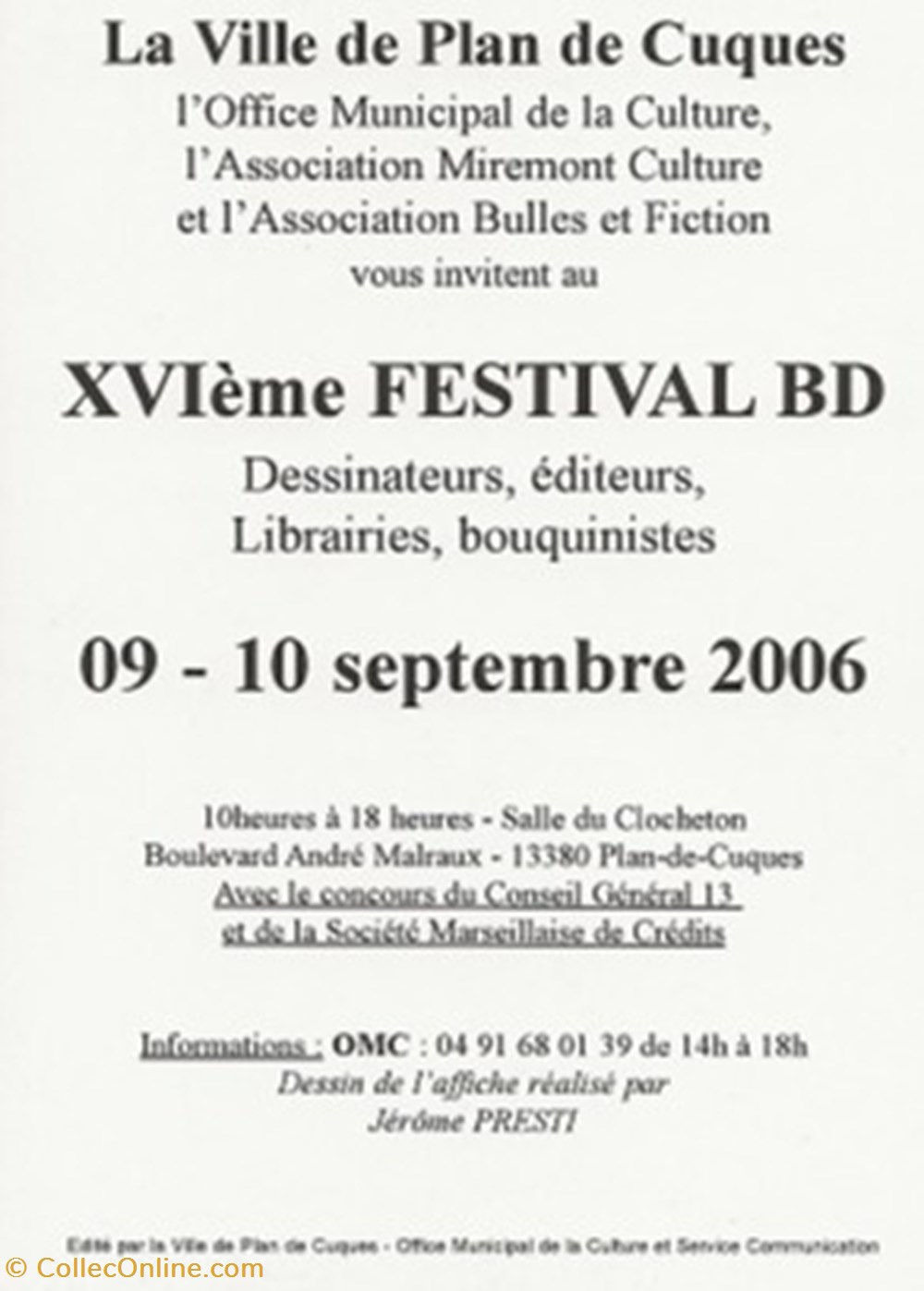 Plan de Cuques (13) 2006 cartes postales bande dessinee plan de cuques 13 2006