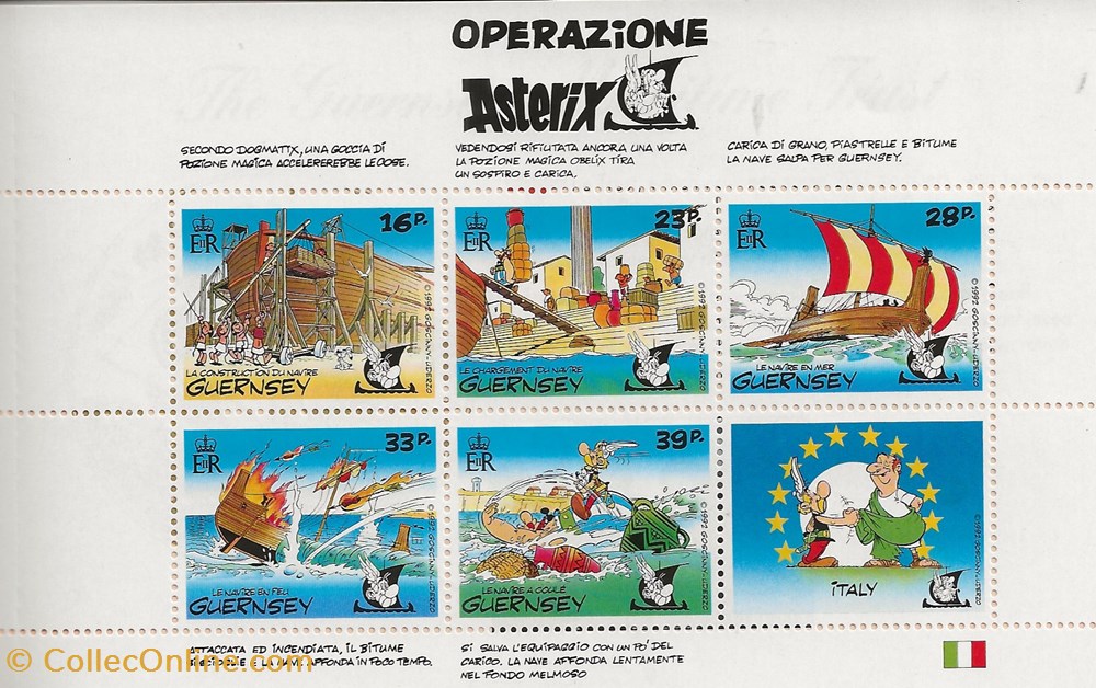ZZZ - Guernesey 1992 Operation Asterix 4 timbres zzz guernesey 1992 operation asterix