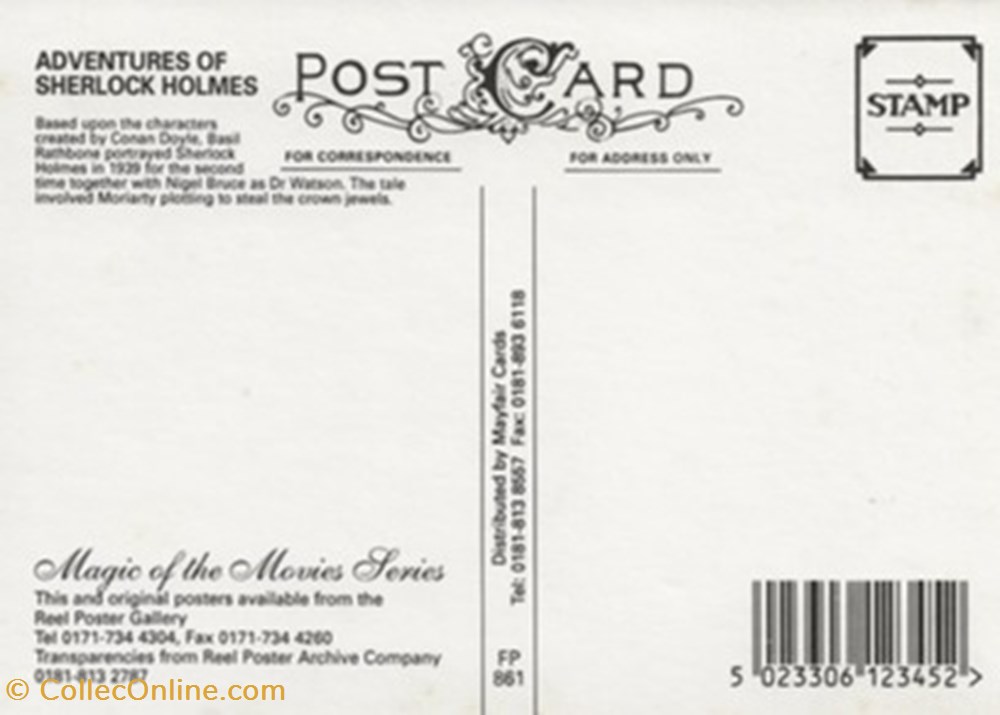 cartes postales autres sherlock holmes contra moriarty
