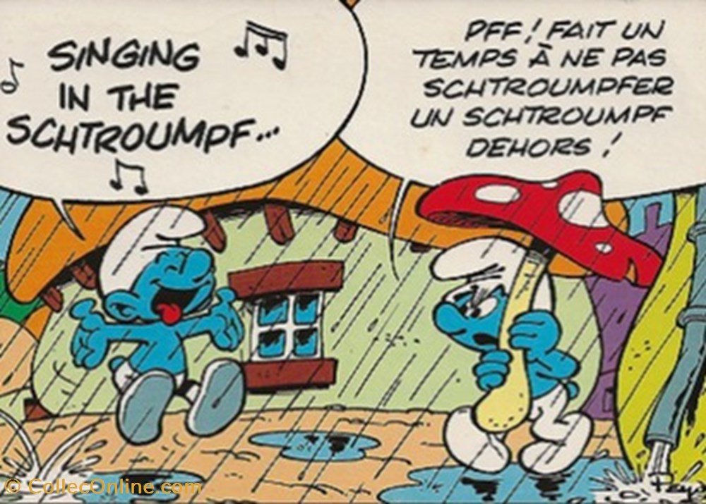 Schtroumpfs cartes postales bande dessinee schtroumpfs