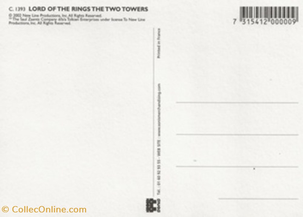 The lord of the rings : the two towers cartes postales autres the lord of the rings the two towers