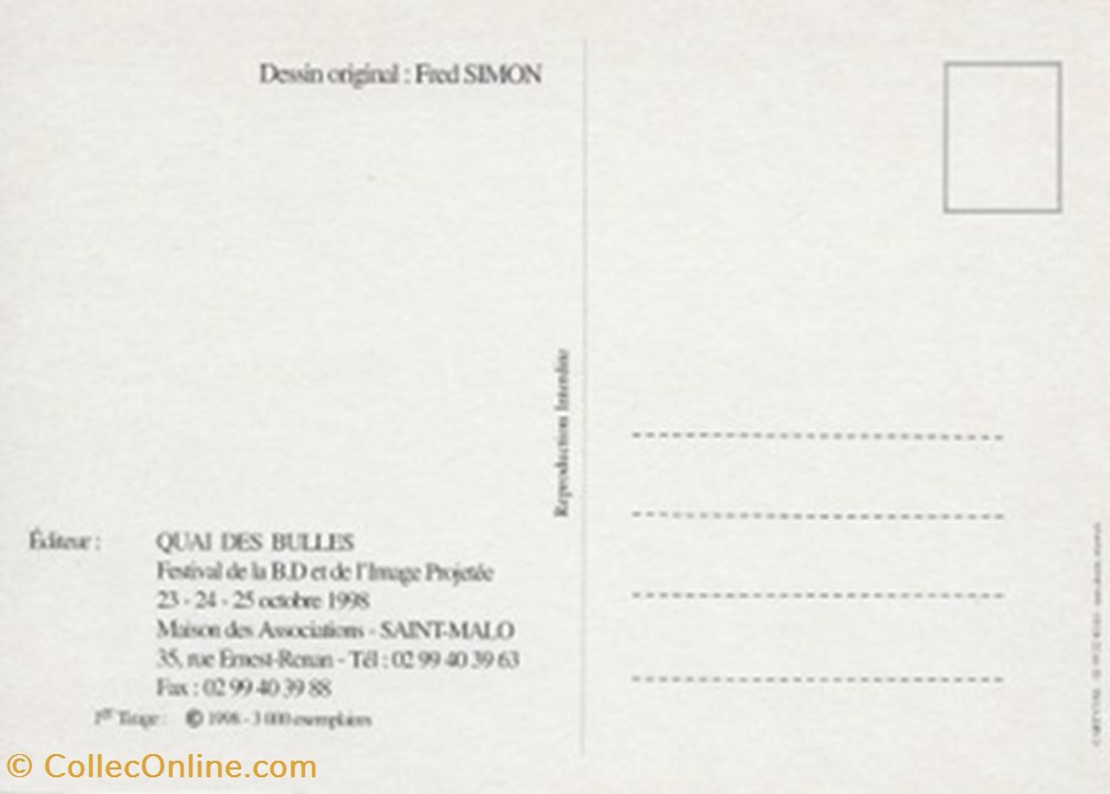 cartes postales bande dessinee saint malo 35 1998