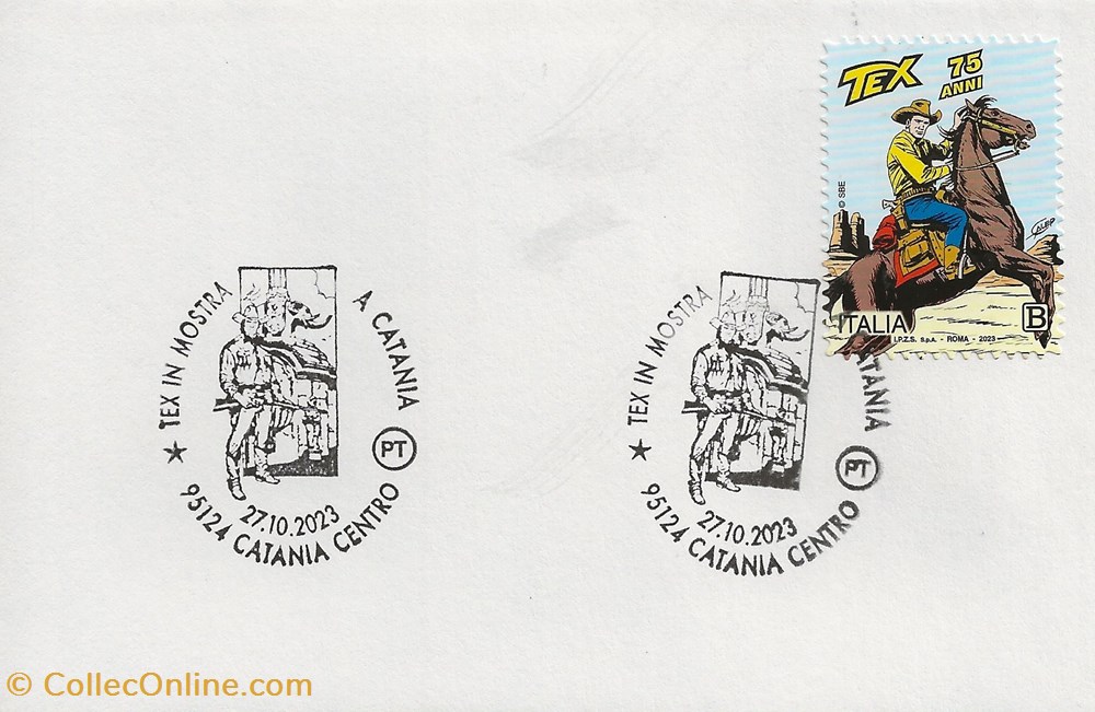 Catania (Italie) 2023 1Tex in mostra timbres catania italie 2023 1tex in mostra