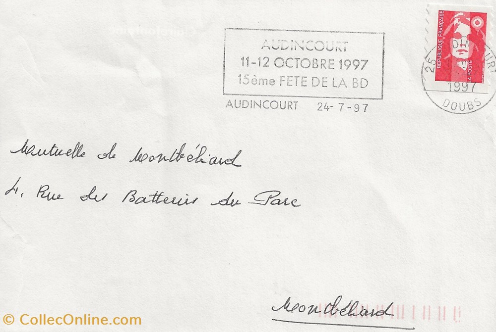 timbres audincourt 25 1997 15eme fete de la bd du pays de montbeliard