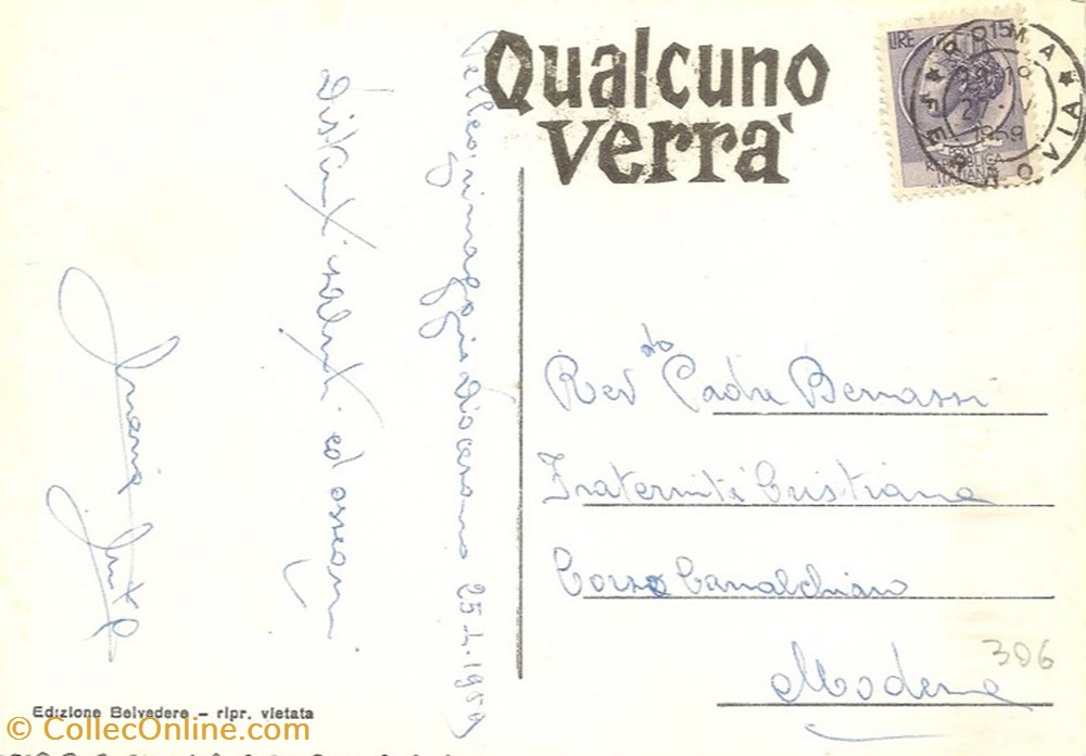 Rome (Italie) 1959 Qualcuno Verra timbres rome italie 1959 qualcuno verra