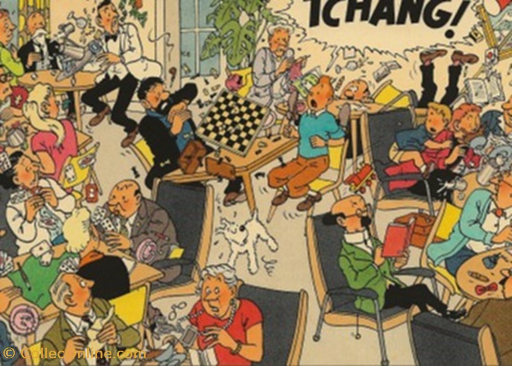 Tintin cartes postales bande dessinee tintin