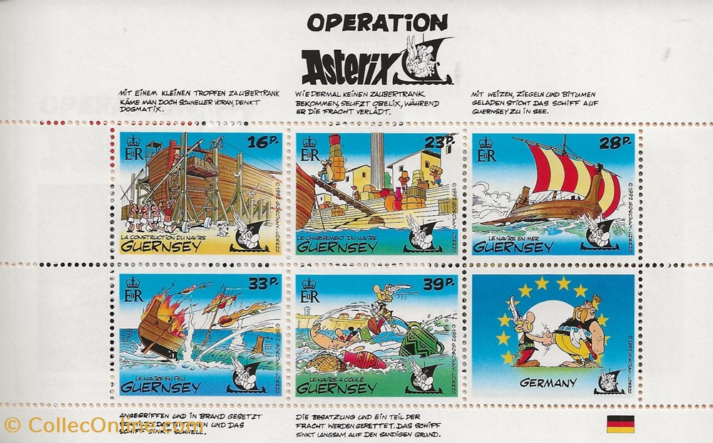 ZZZ - Guernesey 1992 Operation Asterix 5 timbres zzz guernesey 1992 operation asterix