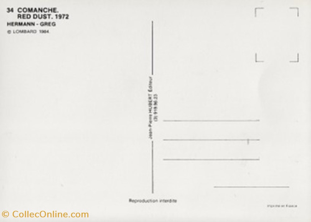 Comanche cartes postales bande dessinee comanche