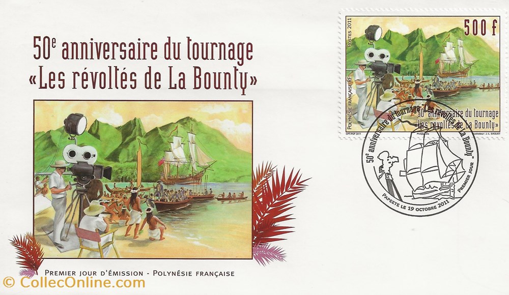 timbres papeete polynesie francaise 2011 50eme anniversaire du tournage du film les revoltes du bounty