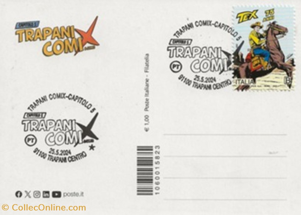 cartes postales bande dessinee trapani italie 2024