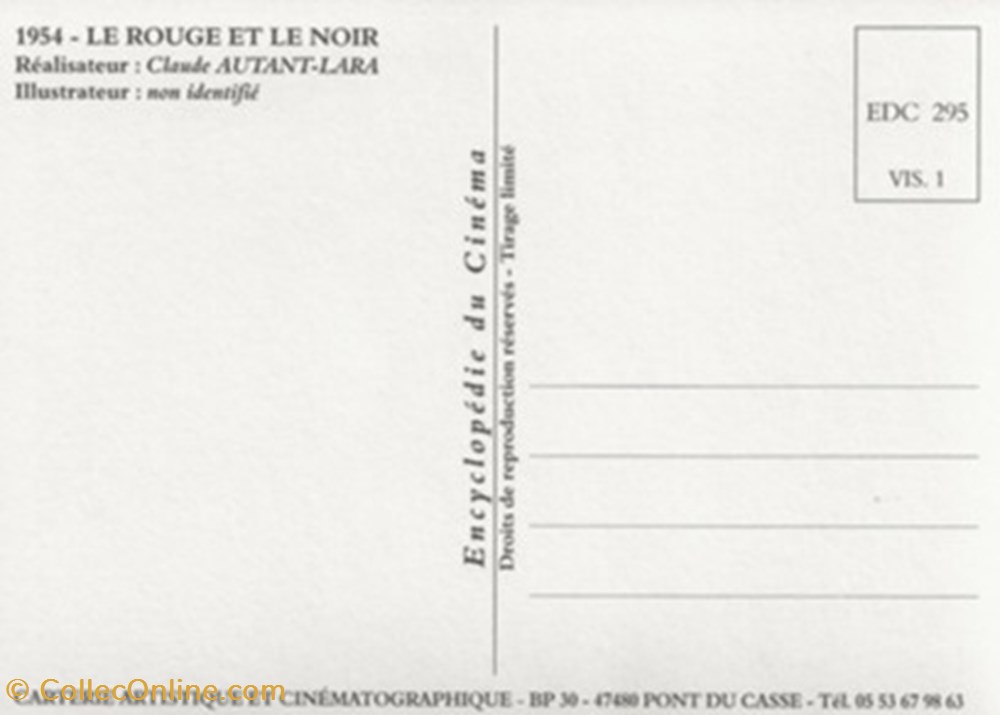Le rouge et le noir cartes postales autres le rouge et le noir
