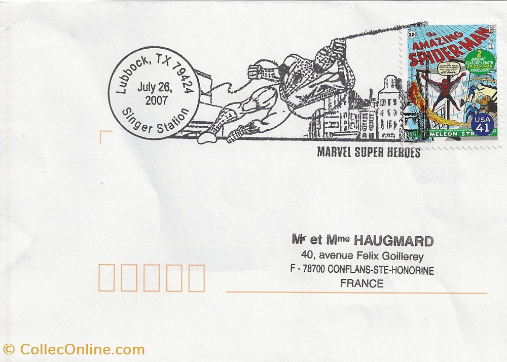 Lubbock (Etats-Unis) 2007 Marvel super heroes timbres lubbock etats unis 2007 marvel super heroes
