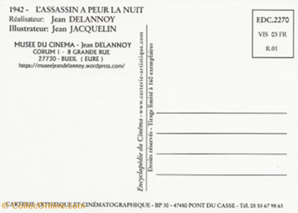 L'assassin a peur la nuit cartes postales autres l assassin a peur la nuit