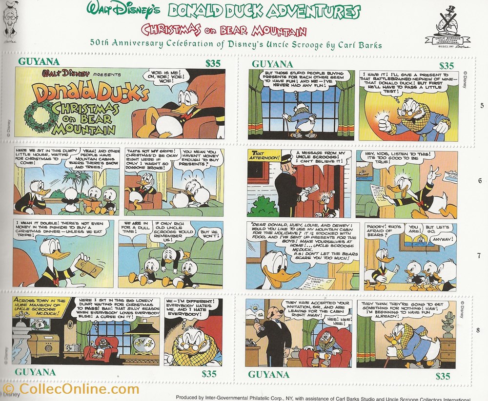 timbres zzz guyana 1998 carnet disney s uncle scrooge by carl banks