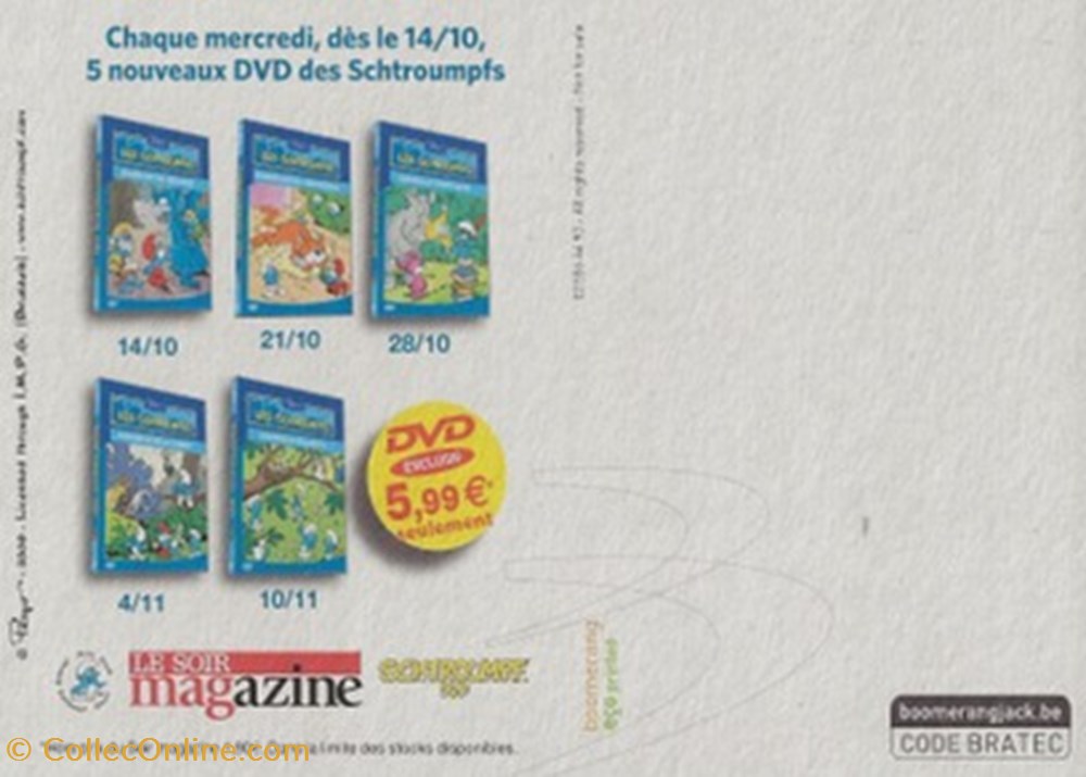 Schtroumpfs cartes postales bande dessinee schtroumpfs