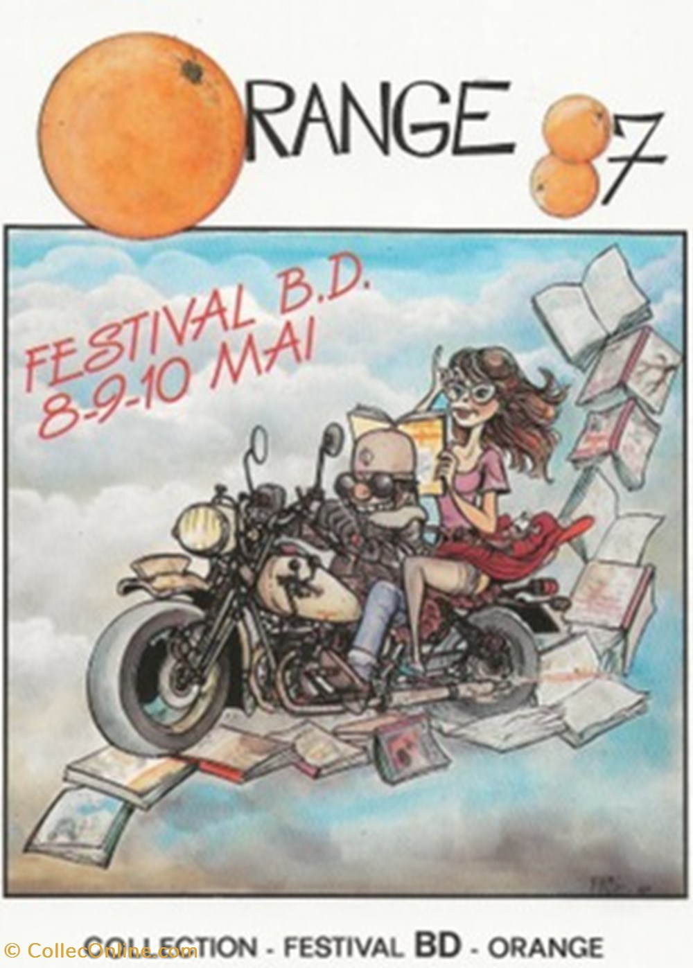 cartes postales bande dessinee orange 84 1987