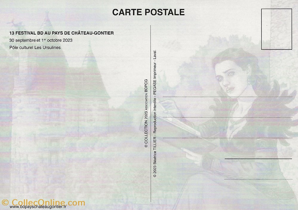 Château-Gontier (55) 2023 2 cartes postales bande dessinee chateau gontier 55 2023