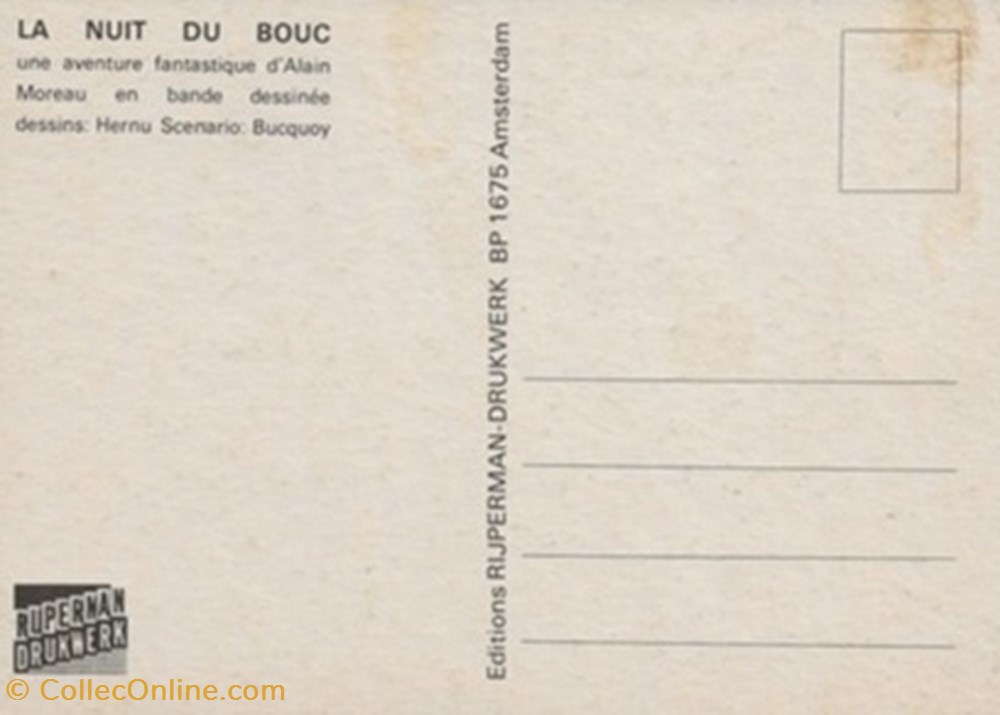 cartes postales bande dessinee la nuit du bouc
