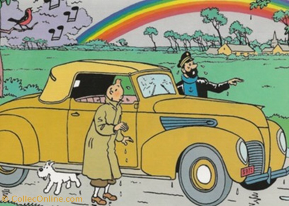 Tintin cartes postales bande dessinee tintin