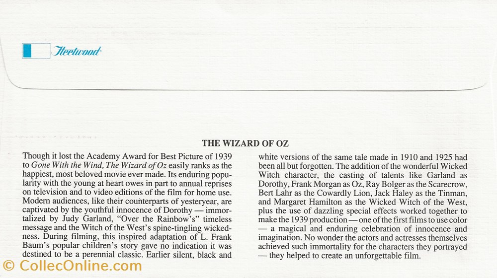 Hollywood (Etats-Unis) 1990 The wizard of Oz timbres hollywood etats unis 1990 the wizard of oz