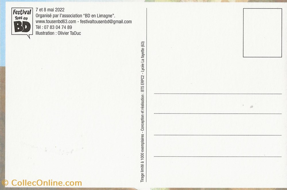 cartes postales bande dessinee saint beauzire 63 2022