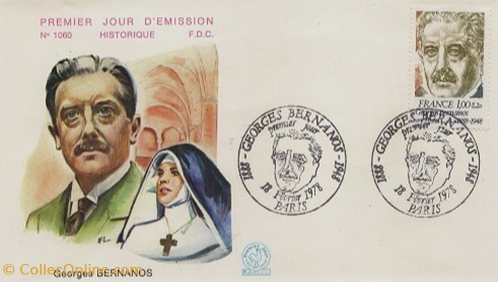 timbres paris 75 1978 georges bernanos