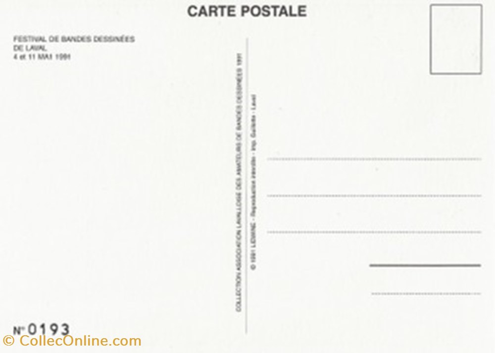 Laval (55) 1991 cartes postales bande dessinee laval 55 1991