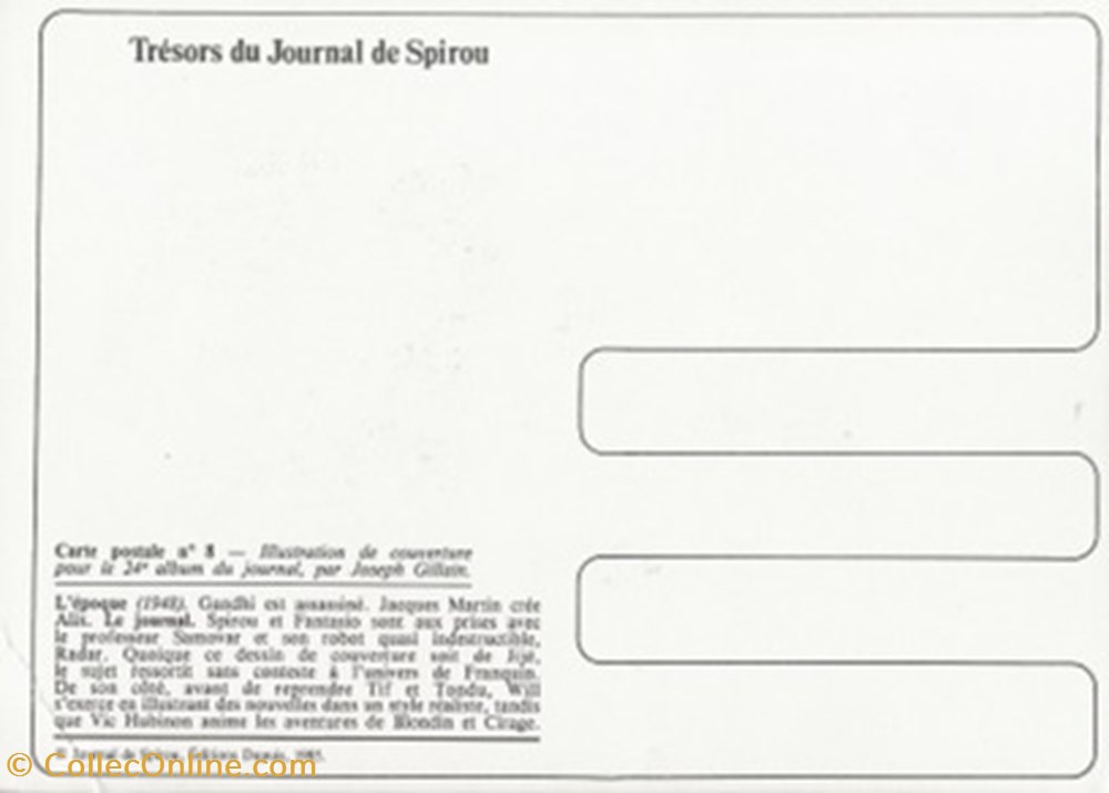 Le Journal de Spirou 08 cartes postales bande dessinee le journal de spirou 08
