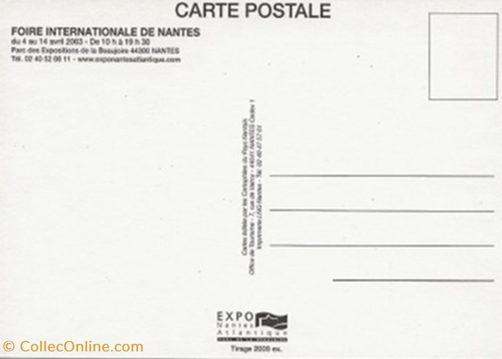 cartes postales bande dessinee nantes 44 2003