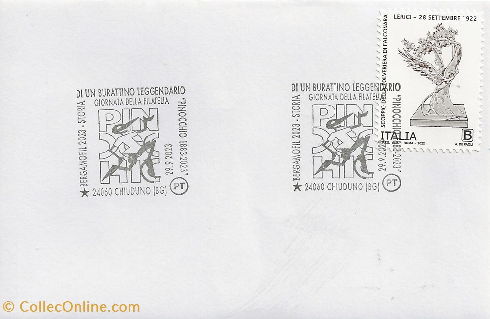 Chiuduno (Italie) 2023 Bergamofil 2023 - Pinocchio 1883/2023 timbres chiuduno italie 2023 bergamofil 2023 pinocchio 1883 2023