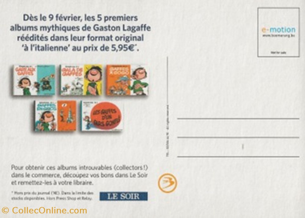 Gaston Lagaffe cartes postales bande dessinee gaston lagaffe