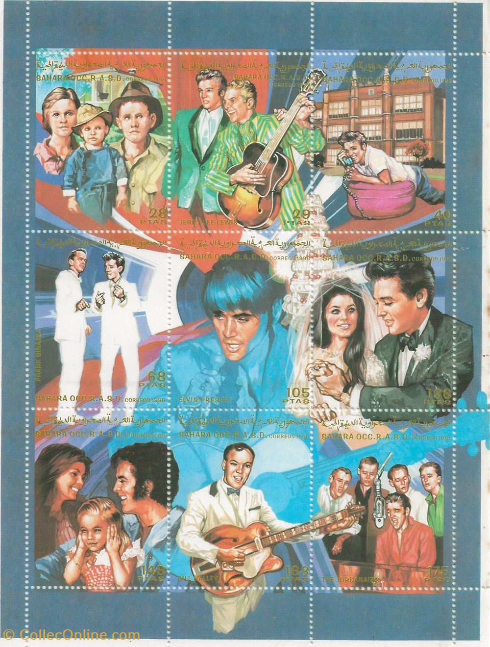 ZZZ Blocs (Sahara Occidental) 1996 Elvis Presley et autres timbres zzz blocs sahara occidental 1996 elvis presley et autres