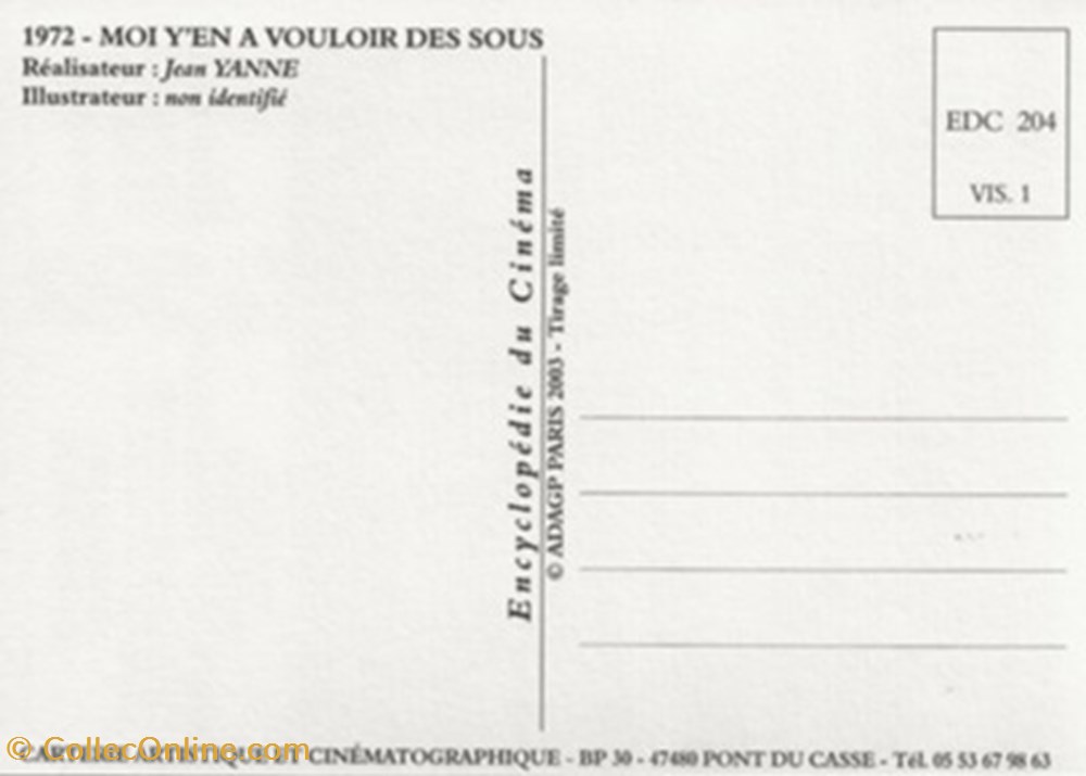 Moi y'en a vouloir des sous cartes postales autres moi en a vouloir des sous