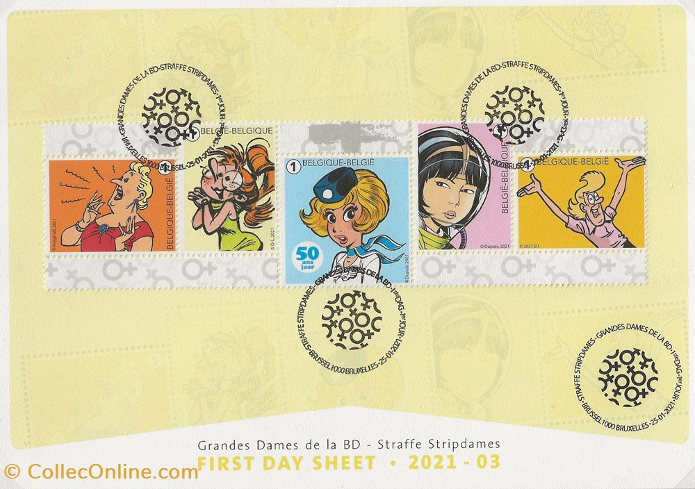 Bruxelles (Belgique) 2021 Grandes dames de la BD timbres bruxelles belgique 2021 grandes dames de la bd