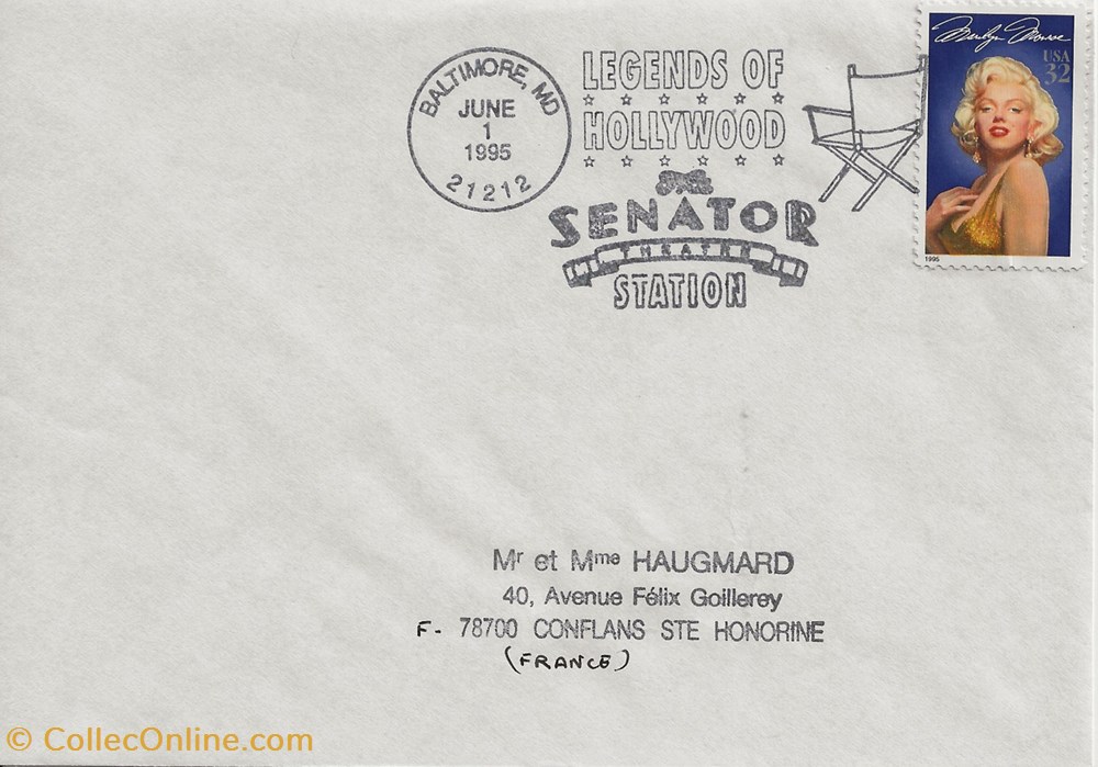 timbres baltimore etats unis 1995 legends of hollywood senator theatre station
