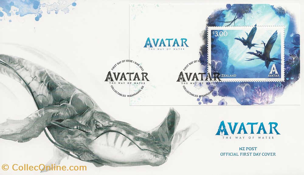 Wanganui (Nouvelle Zélande) 2023 - Avatar 3 timbres wanganui nouvelle zelande 2023 avatar