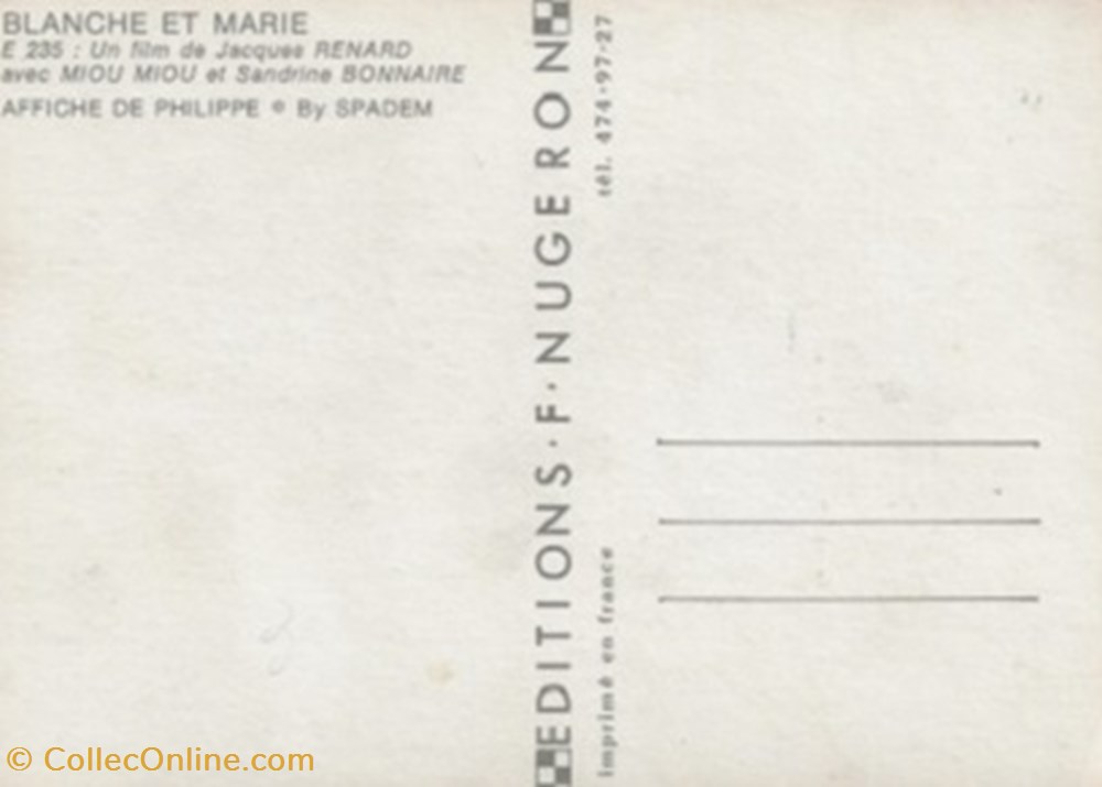 cartes postales autres blanche et marie