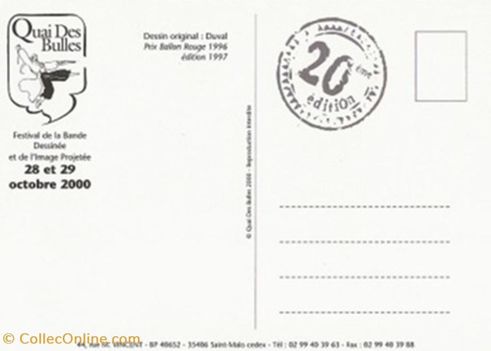 cartes postales bande dessinee saint malo 35 1997