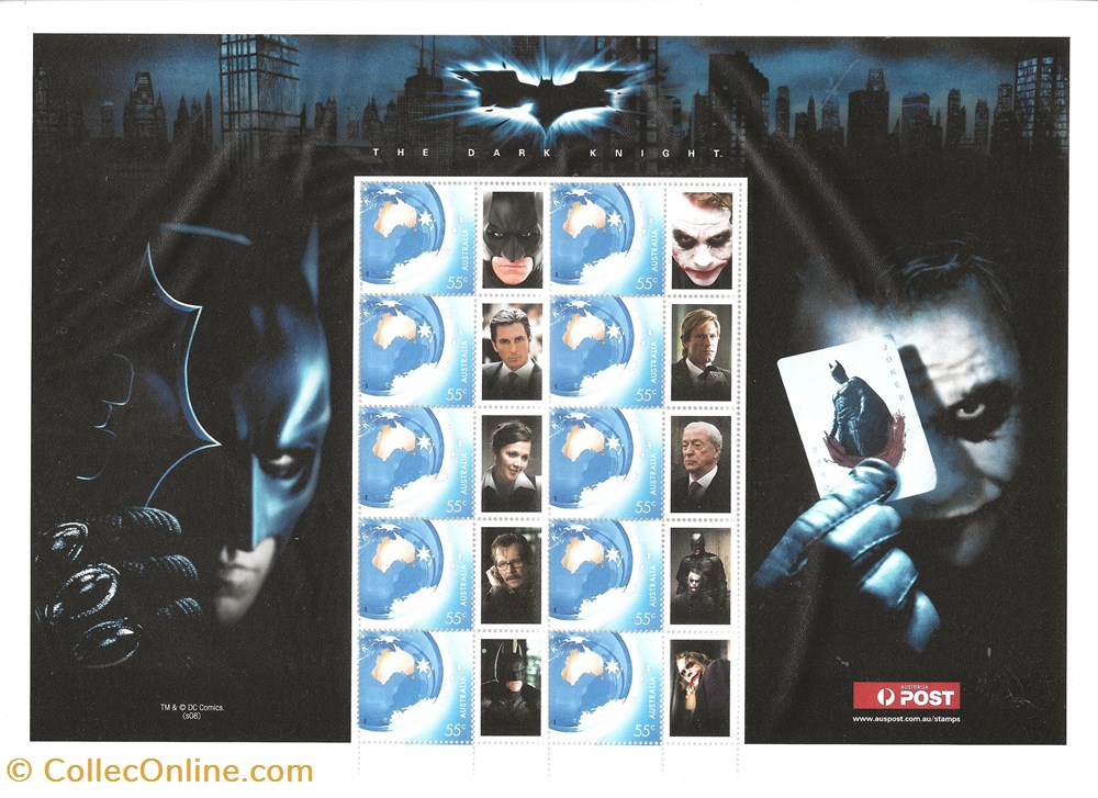 ZZZ Bloc Feuillet (Australie) 2008 - Batman : the dark knight timbres zzz bloc feuillet australie 2008 batman the dark knight