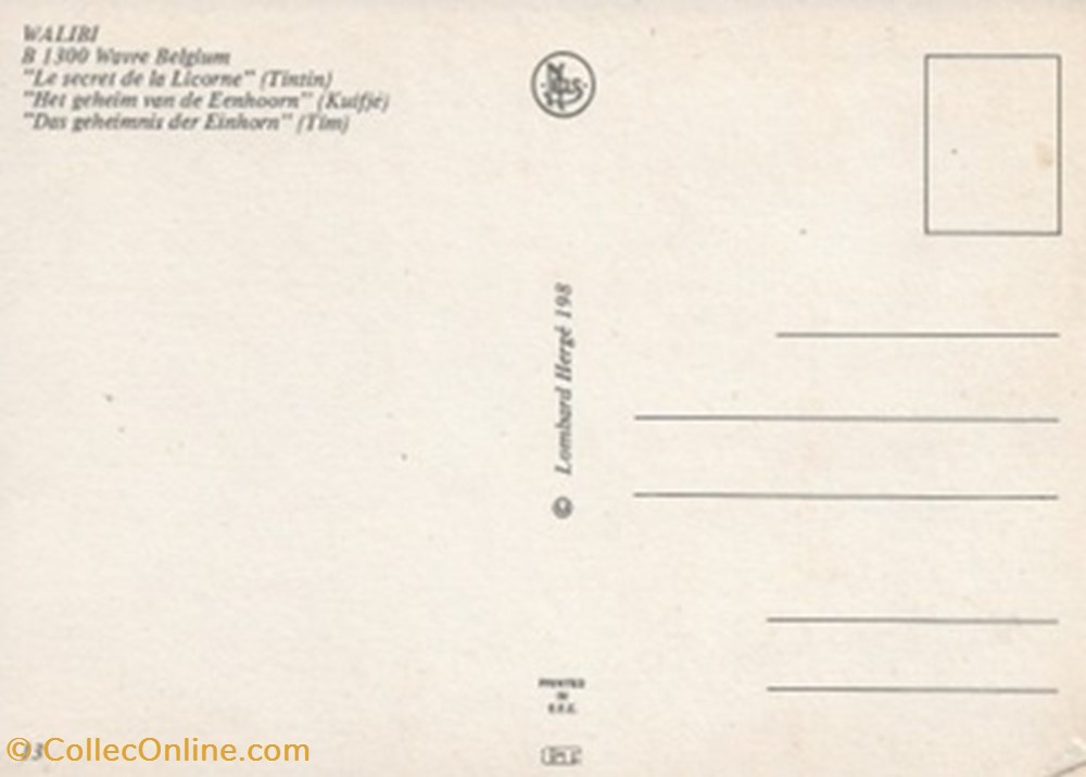 cartes postales bande dessinee tintin