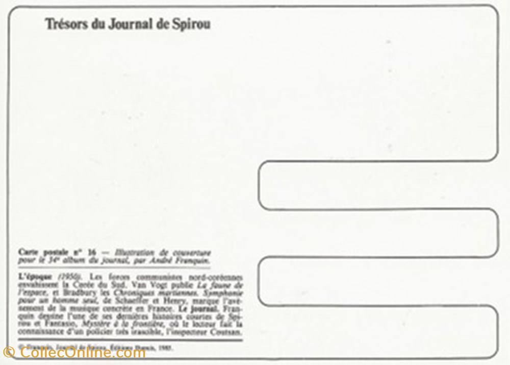 Le Journal de Spirou 16 cartes postales bande dessinee le journal de spirou 16