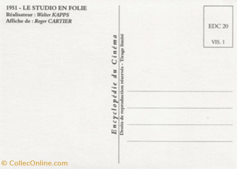 cartes postales autres le studio en folie